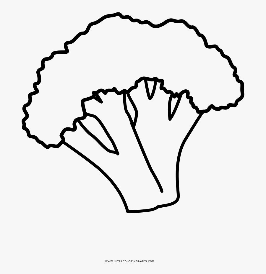 Broccoli Coloring Page - Broccoli Lineart, Transparent Clipart