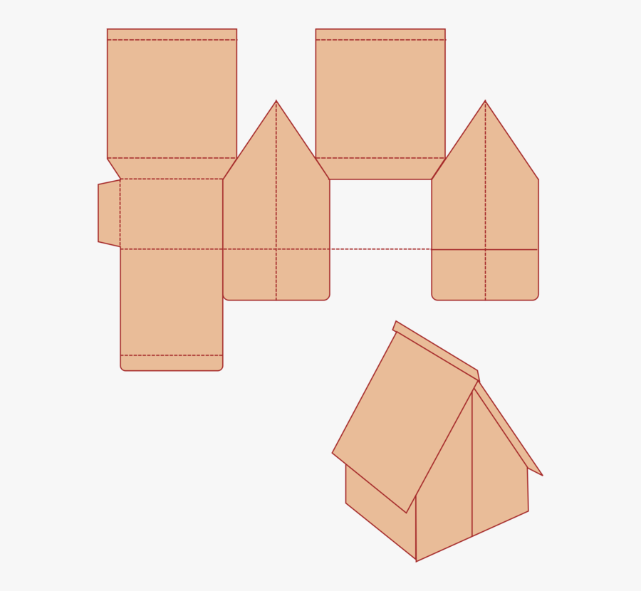 Square,angle,peach - Nha Giấy Carton Mo Hinh, Transparent Clipart