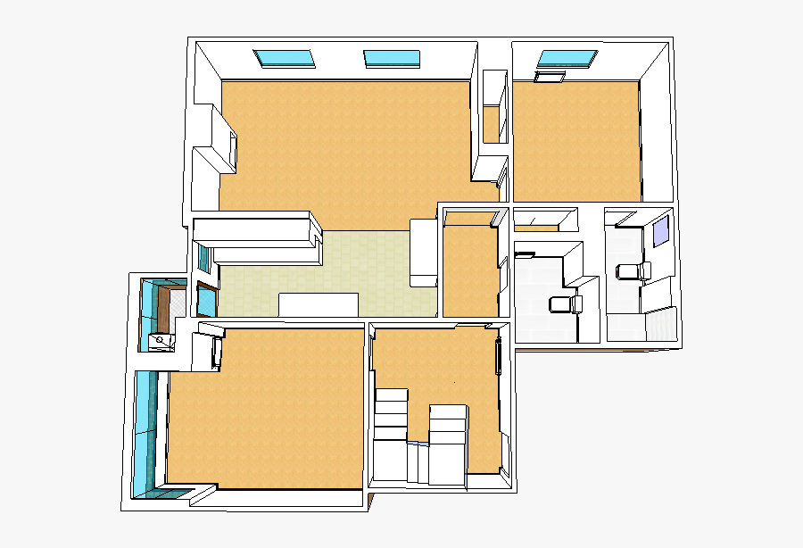 Creación De La Vivienda En 3d, Con Base A Medidas Y - Floor Plan, Transparent Clipart