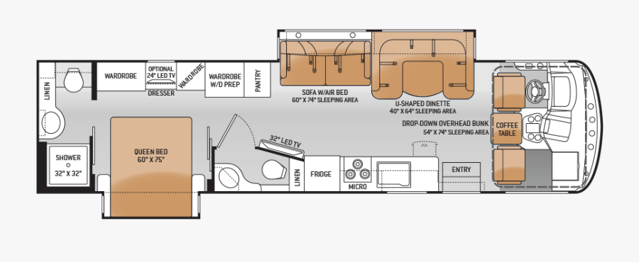 Rv Bathroom Floor Plan, Transparent Clipart