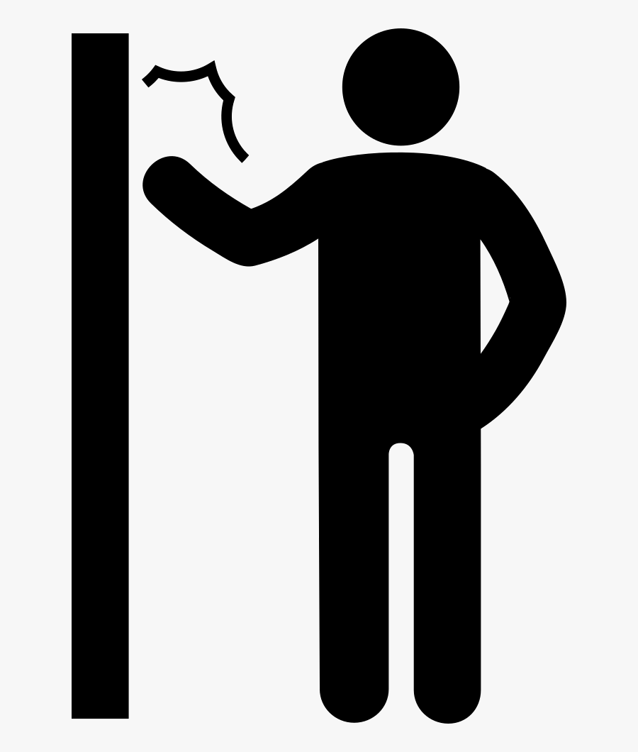 Man Knocking A Door - Man Holding Flag Icon , Free Transparent Clipart - Cl...