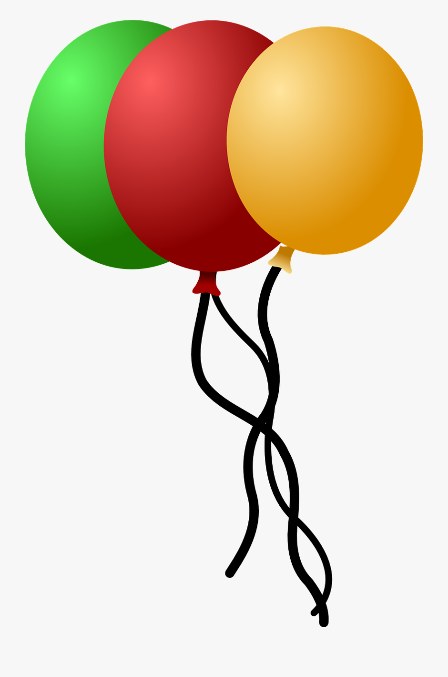 Red Green And Yellow Balloons, Transparent Clipart