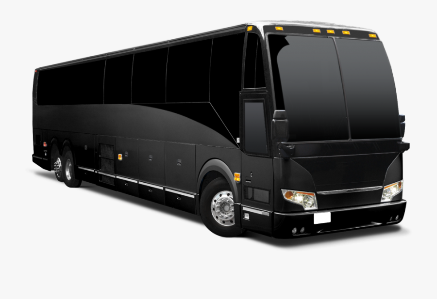 Party Bus Png - Black Motor Coach Bus, Transparent Clipart