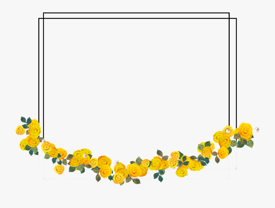 #yellow #flowers #frame #freetoedit - Yellow Flower Frame Png, Transparent Clipart
