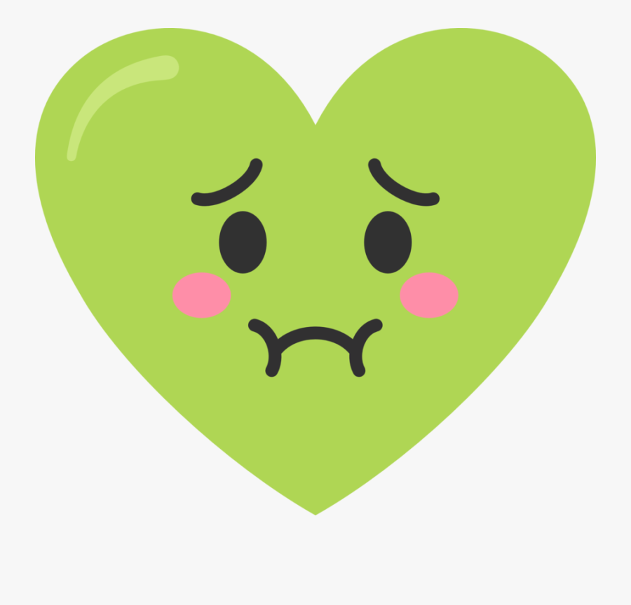 Puking Green Heart - Heart, Transparent Clipart