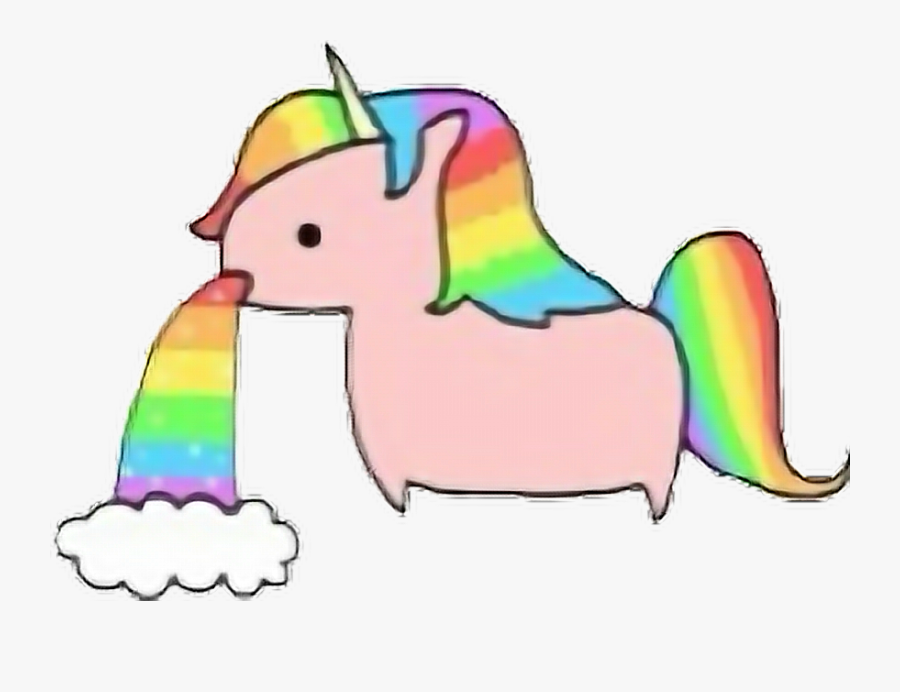 Transparent Unicorn Png Tumblr - Unicorn Throwing Up Rainbow, Transparent Clipart