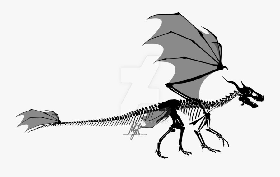 At Getdrawings Com Free For Personal Use - Dragon Skeleton Silhouette, Transparent Clipart