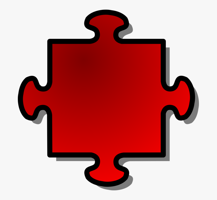 Free Vector Red Jigsaw Piece Clip Art - Single Puzzle Piece Clipart, Transparent Clipart