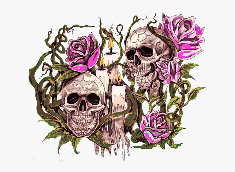 What Is The Meaning Of A Skull And Rose Tattoo Youtube - Candle And Skull Tattoo Meaning, Transparent Clipart