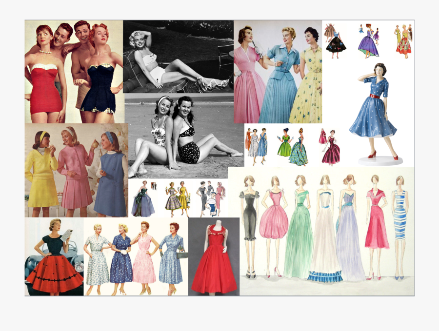Clip Art Mood Boards Fashion - Vintage Swimsuits, Transparent Clipart