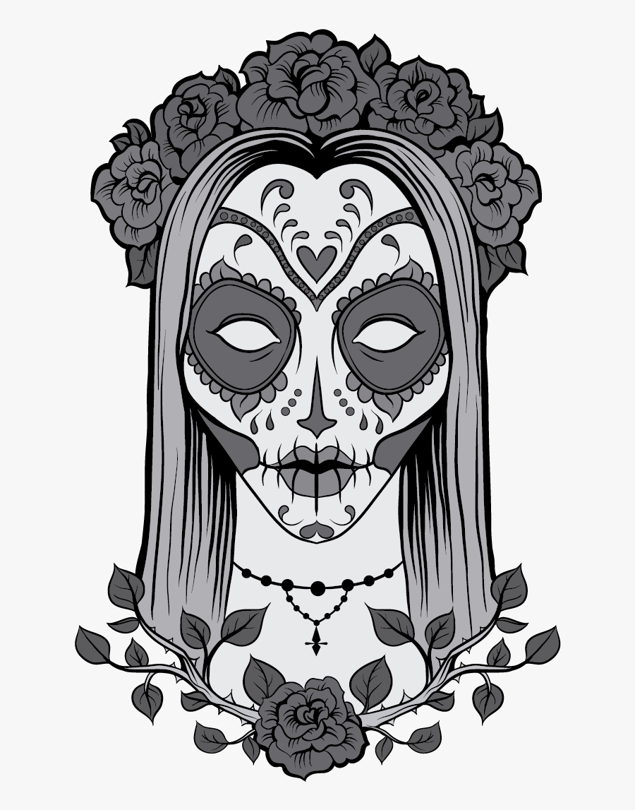 Sugar Skull Female Day Of The Dead, Transparent Clipart