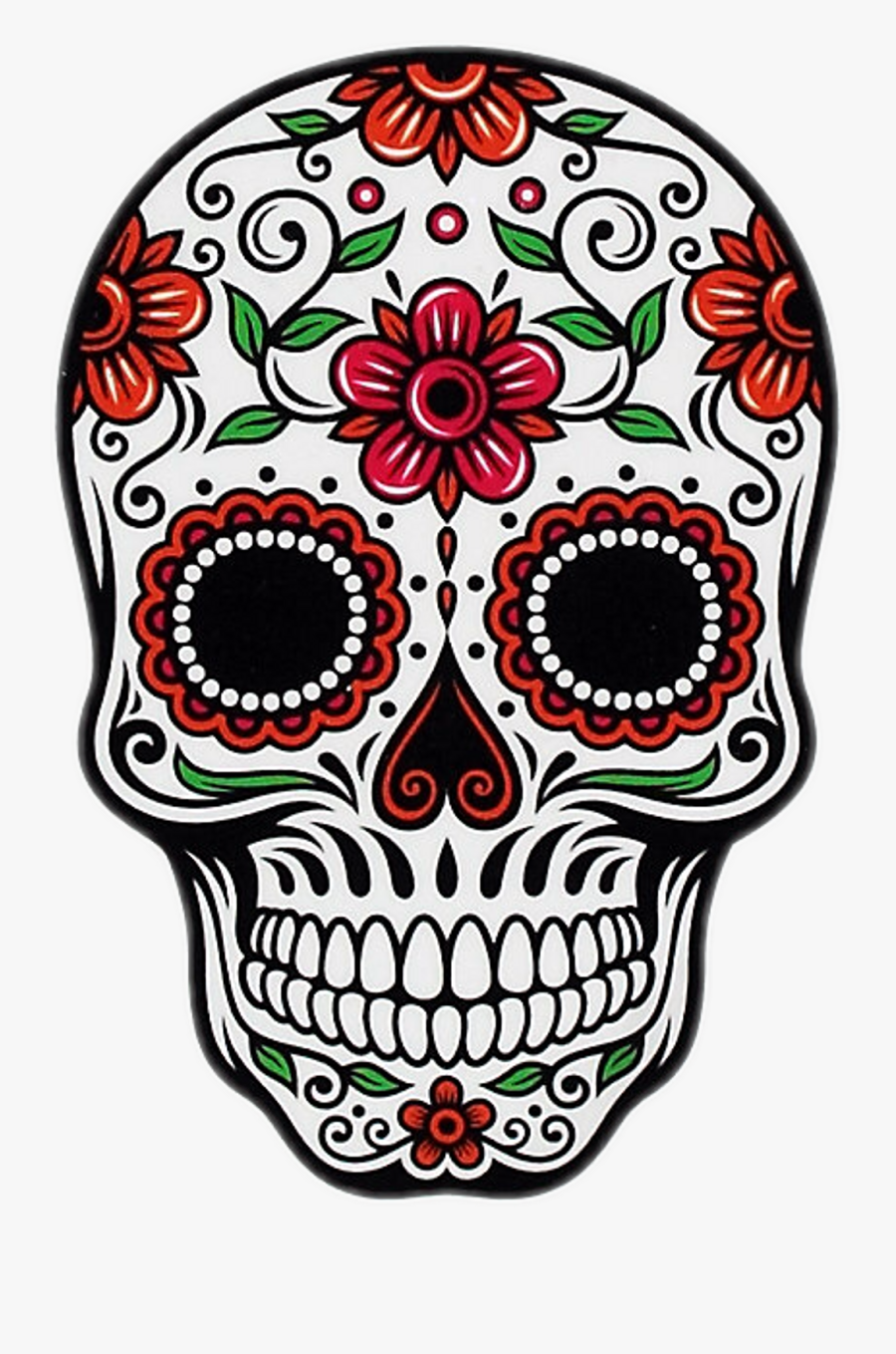 Day Of The Dead Rose Sticker Clipart , Png Download - Dia De Los Muertos Sugar Skull, Transparent Clipart