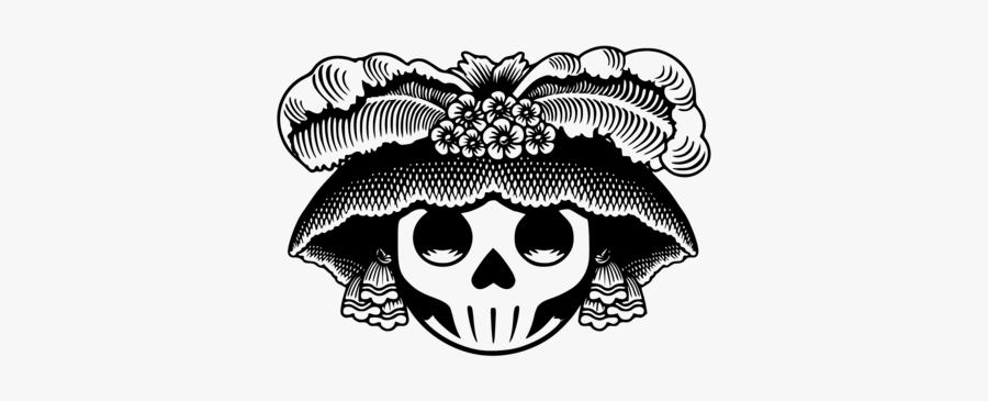 Skull,monochrome Photography,automotive Design - Catrina Png, Transparent Clipart