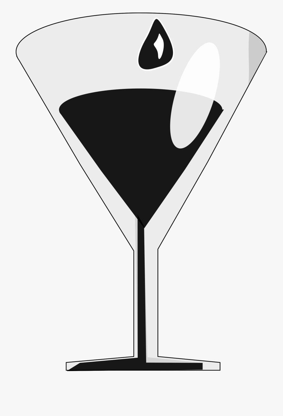Cocktail Clipart Black And White - Vector Bar Glass Png, Transparent Clipart
