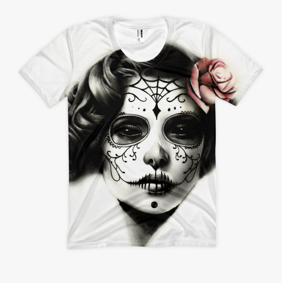 La Catrina Print Womens Shirt Sugar Skull Girl Sugar - Day Of The Dead Skull Girl, Transparent Clipart