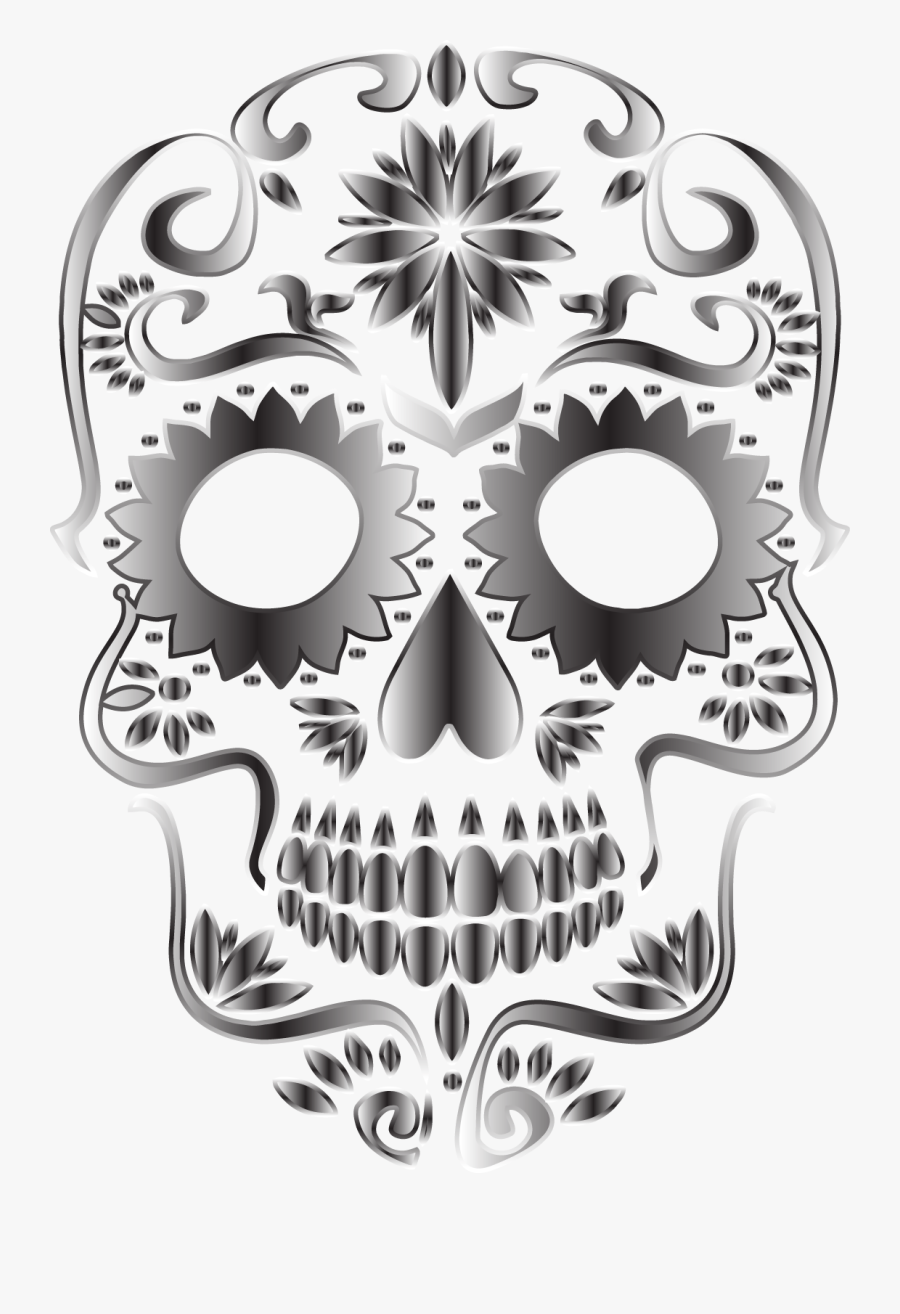 Calavera Mexican Cuisine Skull Clip Art - Transparent Background Sugar Skull Transparent, Transparent Clipart