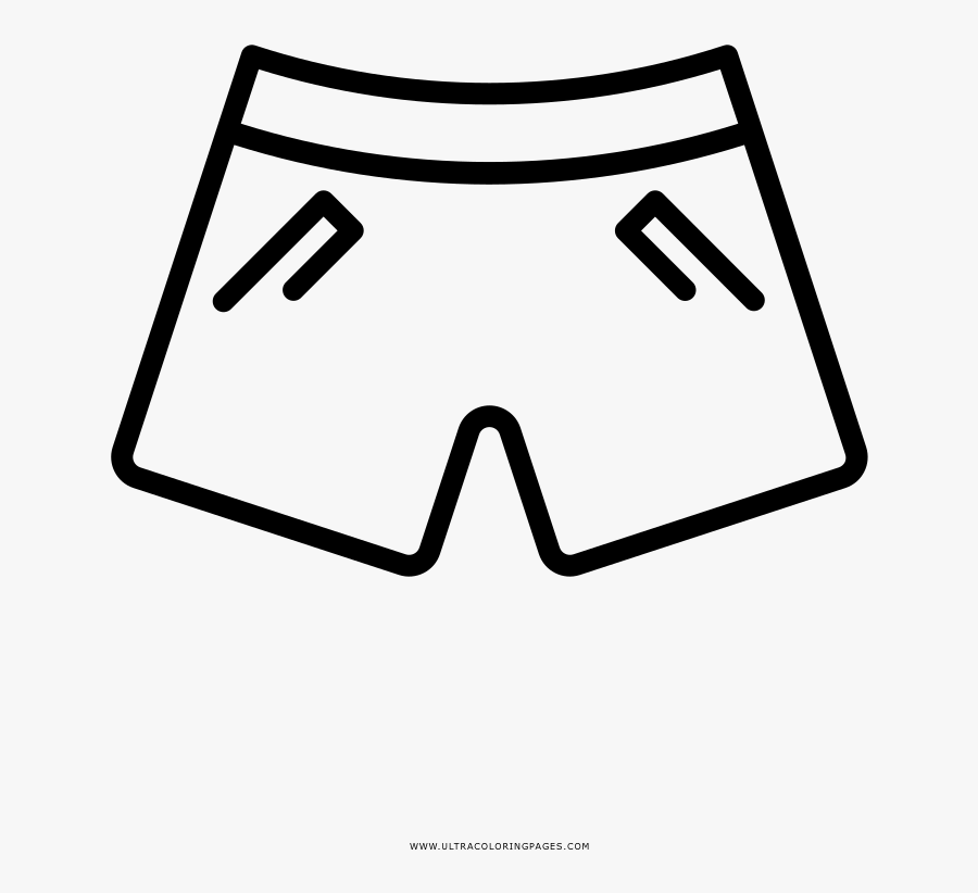 Swim Trunks Coloring Page - Disegno Costume Da Bagno Da Colorare, Transparent Clipart