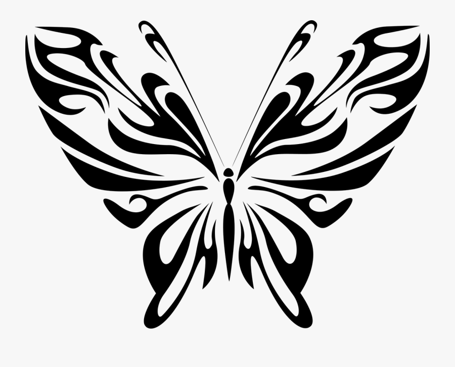 Abstract, Animal, Black, Butterfly, Fly, Insect - Butterfly Line Art Png, Transparent Clipart