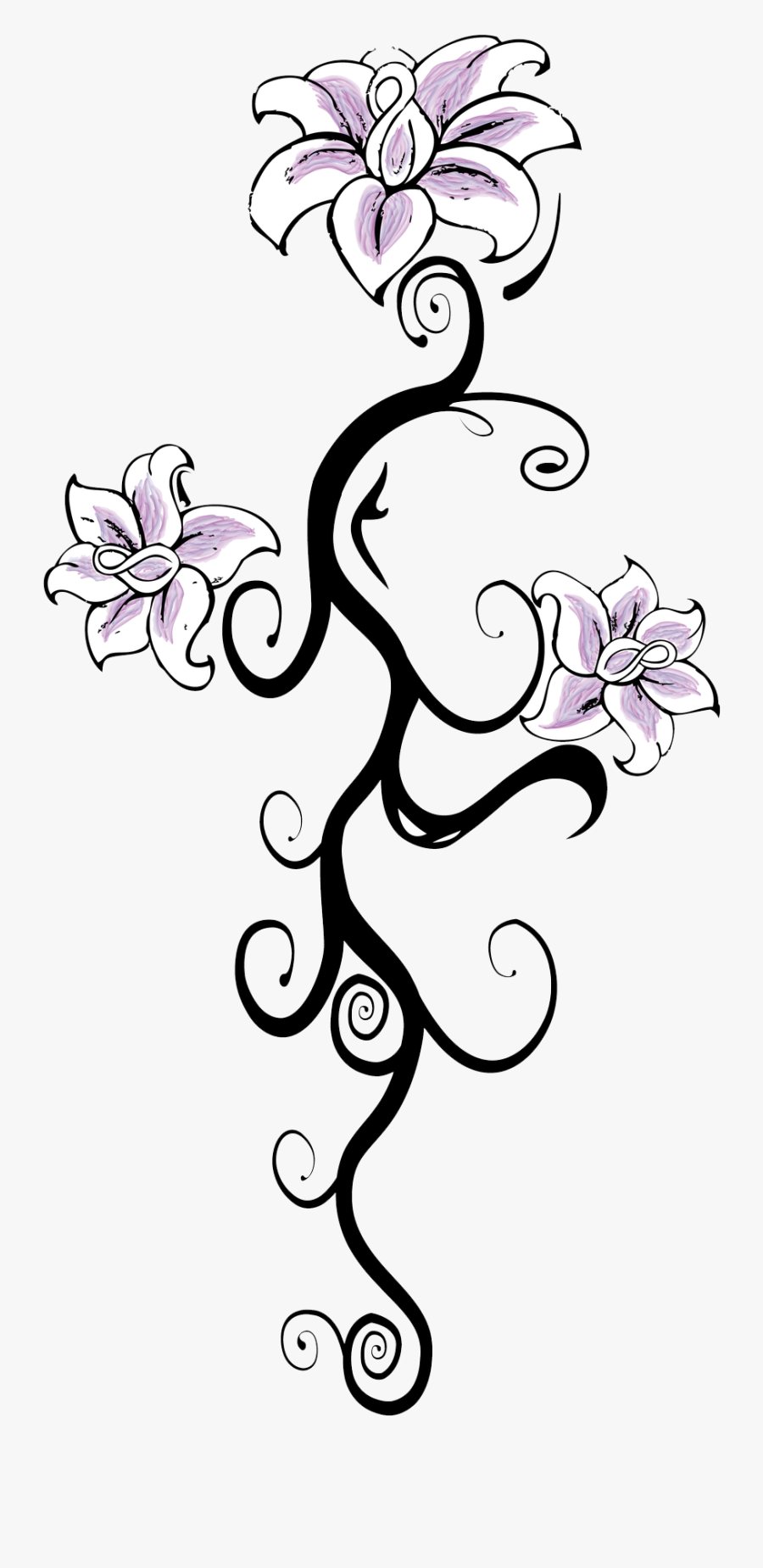Tattoo Flower Designs Png, Transparent Clipart