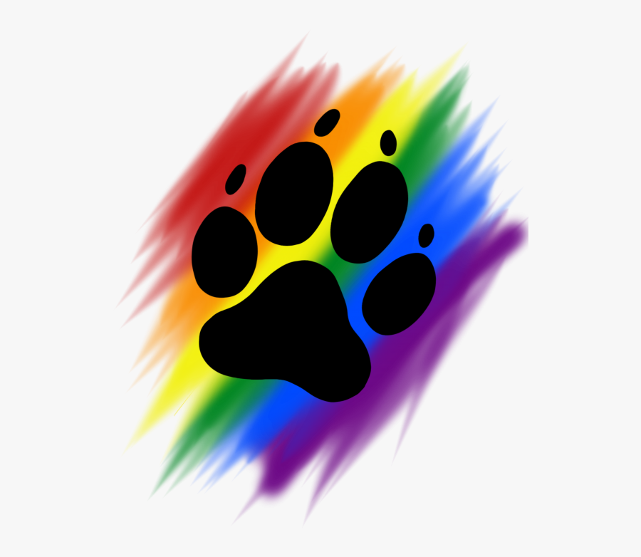 Rainbow Tiger Paw Print, Transparent Clipart