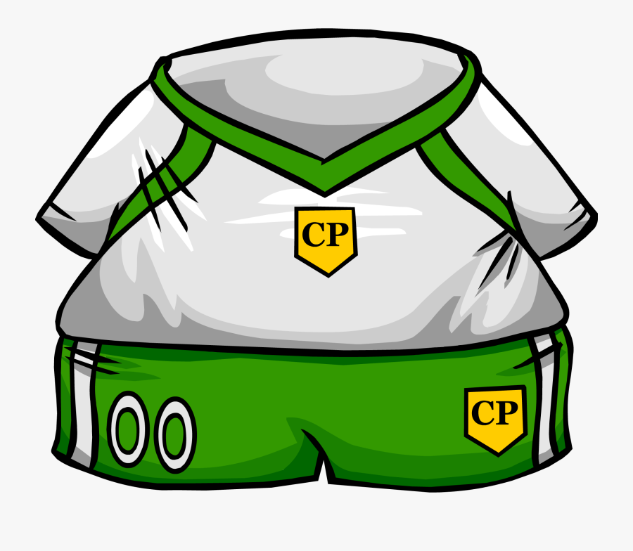 Green Away Soccer Jersey - Club Penguin Soccer Jersey, Transparent Clipart