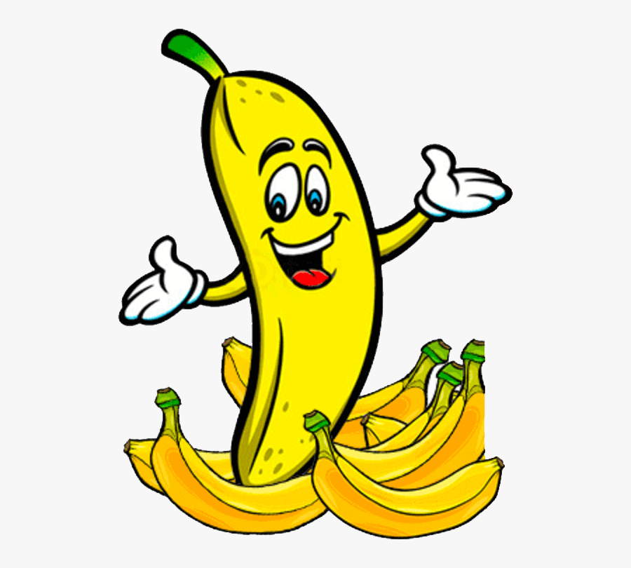 Fruits Cartoon Mascot Banana, Transparent Clipart