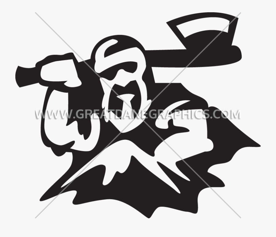 Vintage Mountain Man Bw Clipart - Illustration, Transparent Clipart