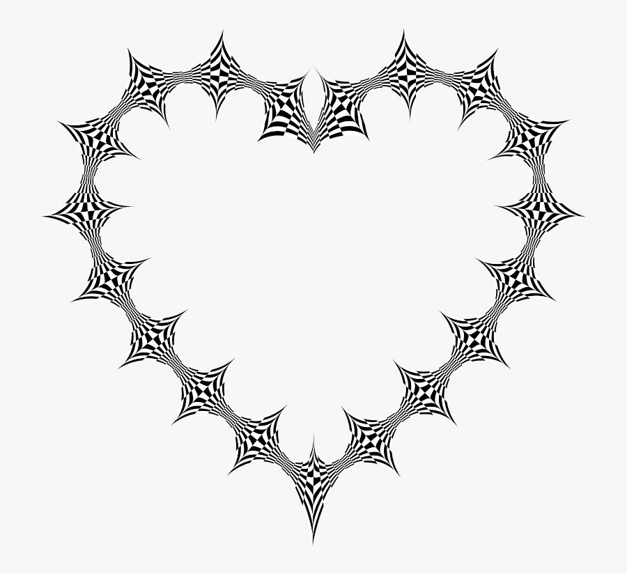 Stylized Checkered Geometric Heart - Dorsal Simultanagnosia, Transparent Clipart