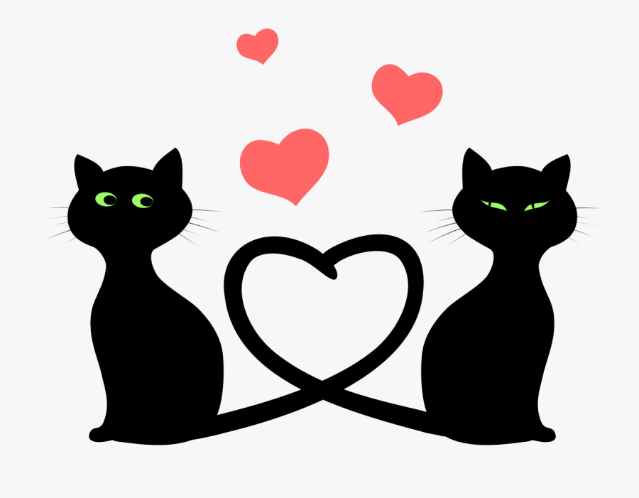 Feine Clipart Cat - Cats In Love, Transparent Clipart