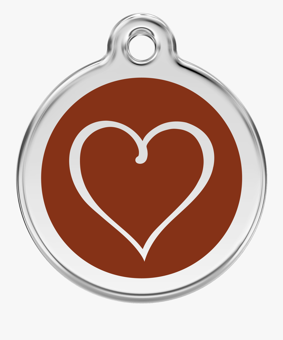 Red Dingo Tribal Heart Cat Id Tag, Transparent Clipart
