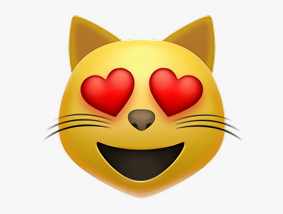•lovely Cat Emoji 😻 - Emoji Meaning Cat With Heart Eyes, Transparent Clipart