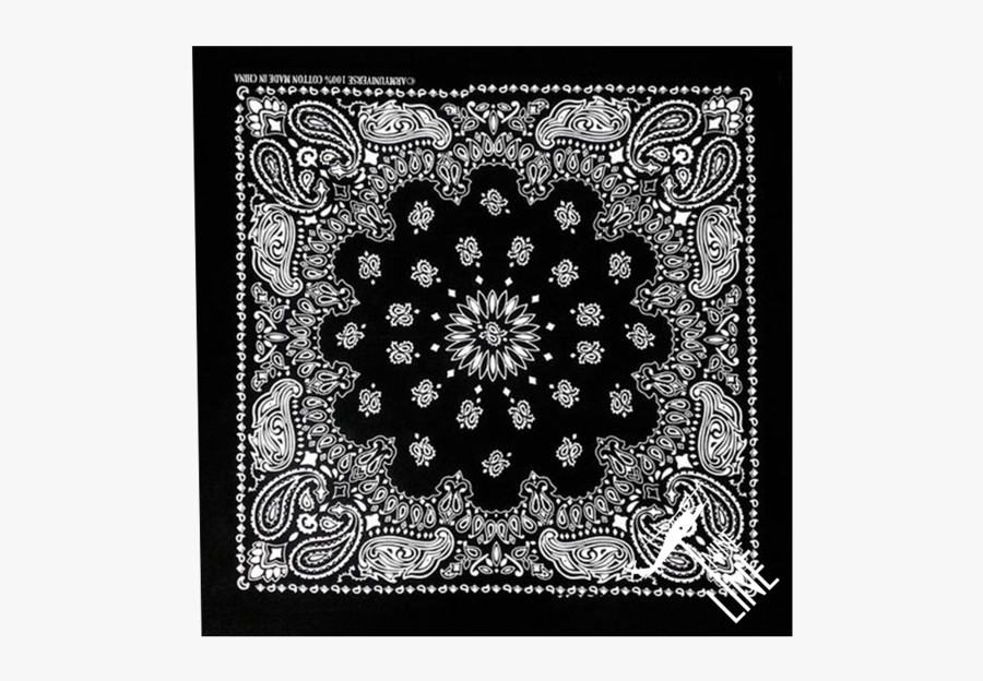 Clip Art Dog Bandanas Nine Line - Paisley Print Black And White, Transparent Clipart