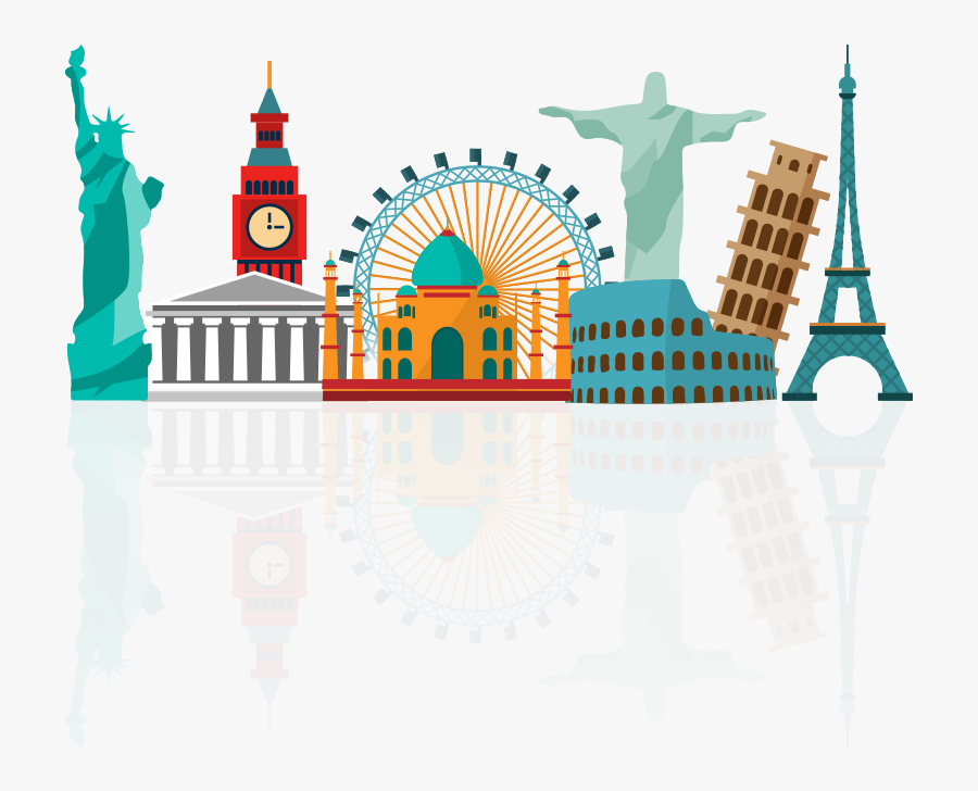Traveling Clipart World Cities - World Heritage Day Drawing, Transparent Clipart