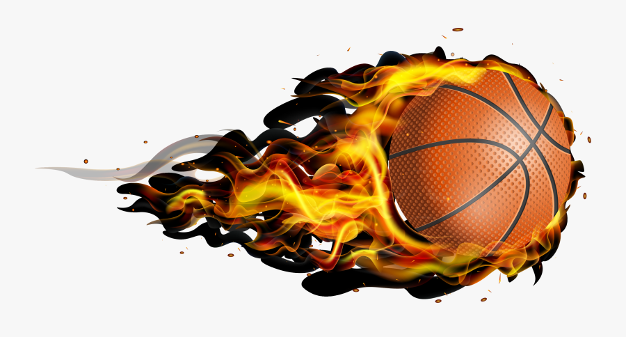Flaming Basketball Png - Basketball Fire Ball Logo, Transparent Clipart