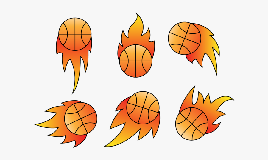 Small Basketball On Fire, Transparent Clipart
