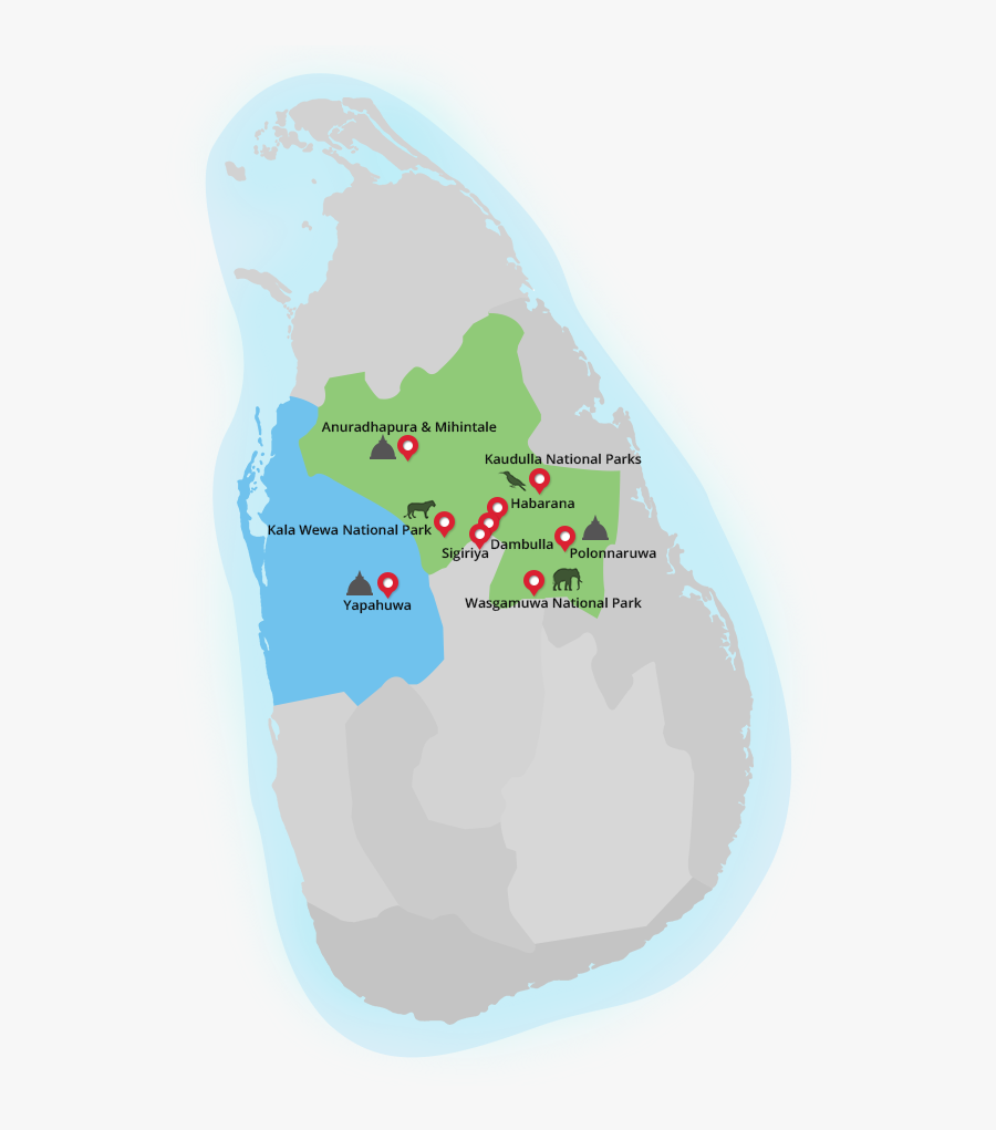 Minneriya National Park Minneriya & Kaudulla National - Sri Lanka Map, Transparent Clipart