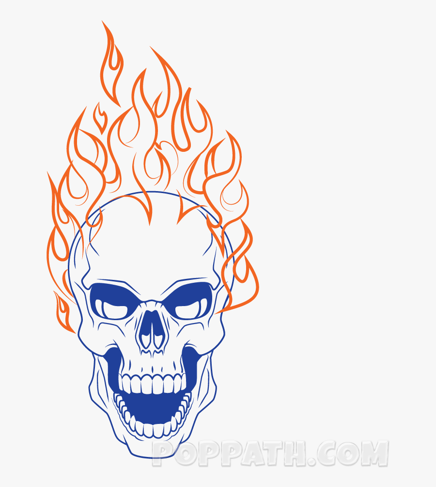 Flaming Skull Transparent Background, Transparent Clipart