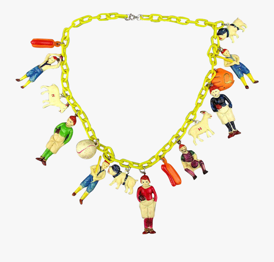 Vintage 1940s Celluloid Charm Necklace Occupied Japan - Necklace, Transparent Clipart