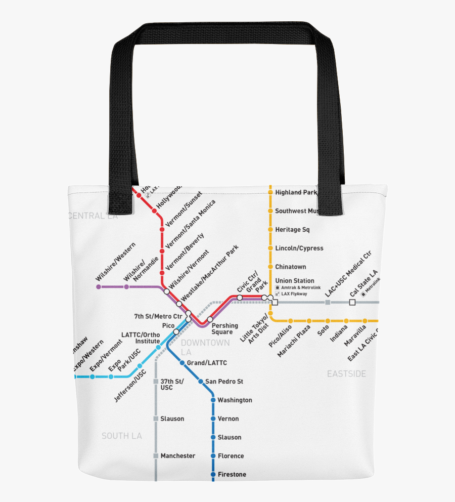 Metro Rail Map Tote Bag Metro Shop - Los Angeles Metro Rail System, Transparent Clipart