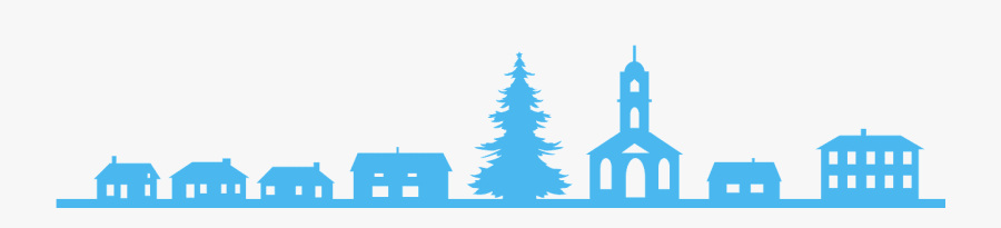 Printable Silhouette Christmas Village, Transparent Clipart