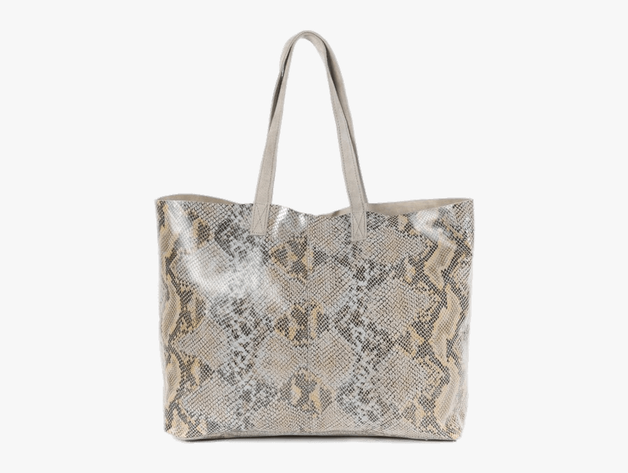 Snakeskin Effect Leather Handbag - Snake Skin Bag Clipart, Transparent Clipart