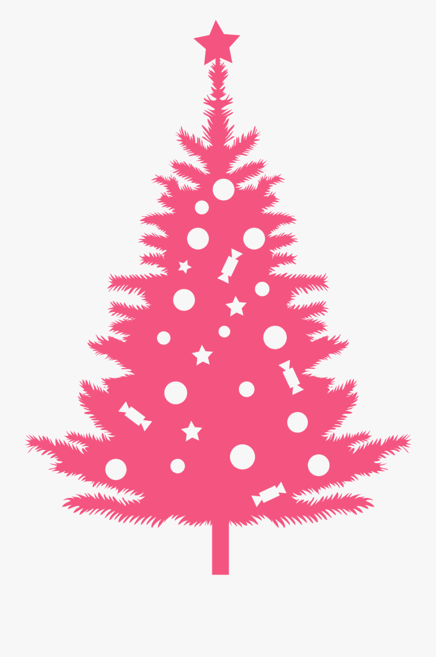 Pink Christmas Tree Vector, Transparent Clipart