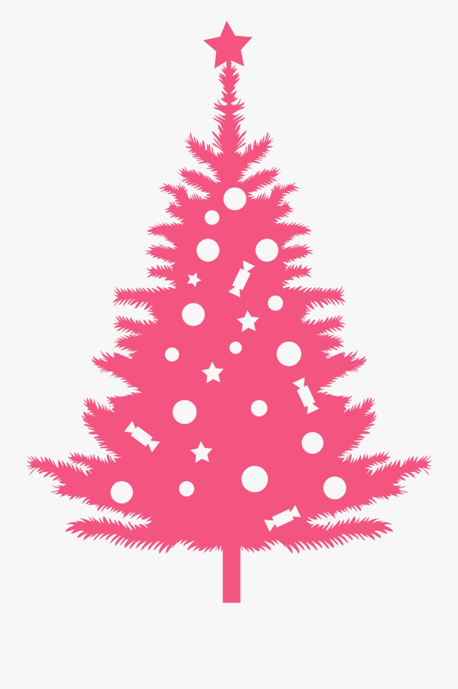 Pink Christmas Tree Vector Free Transparent Clipart Clipartkey