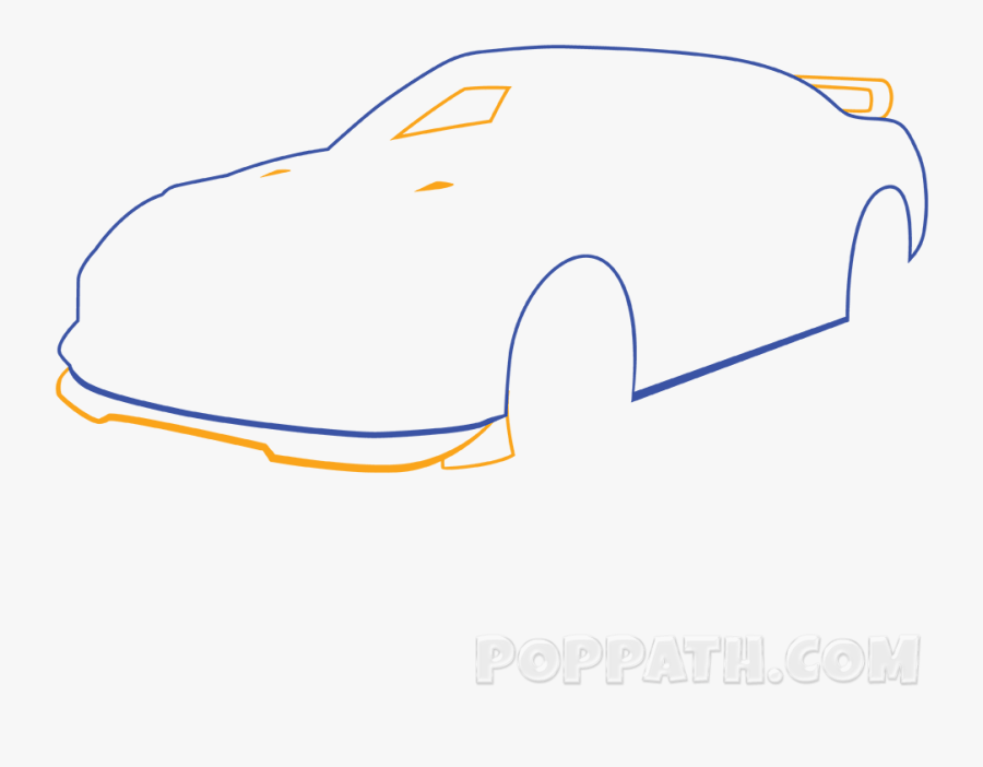 How To Draw A Race Car Pop Path - Model Car, Transparent Clipart