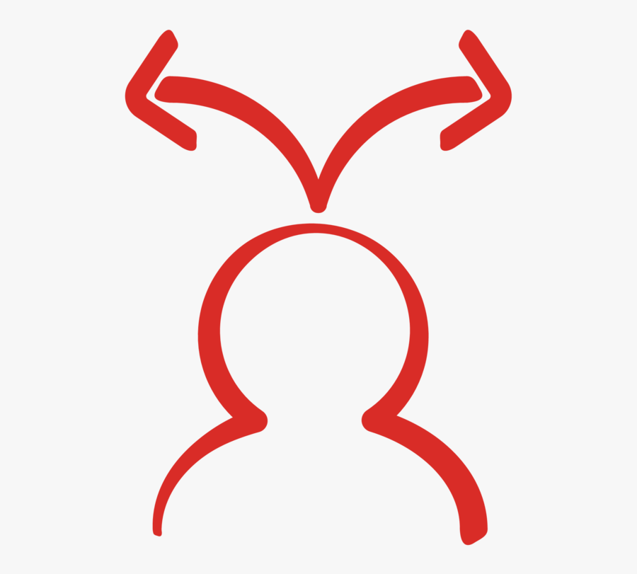 Icon Of A Person With Two Opposing Arrows Coming From, Transparent Clipart