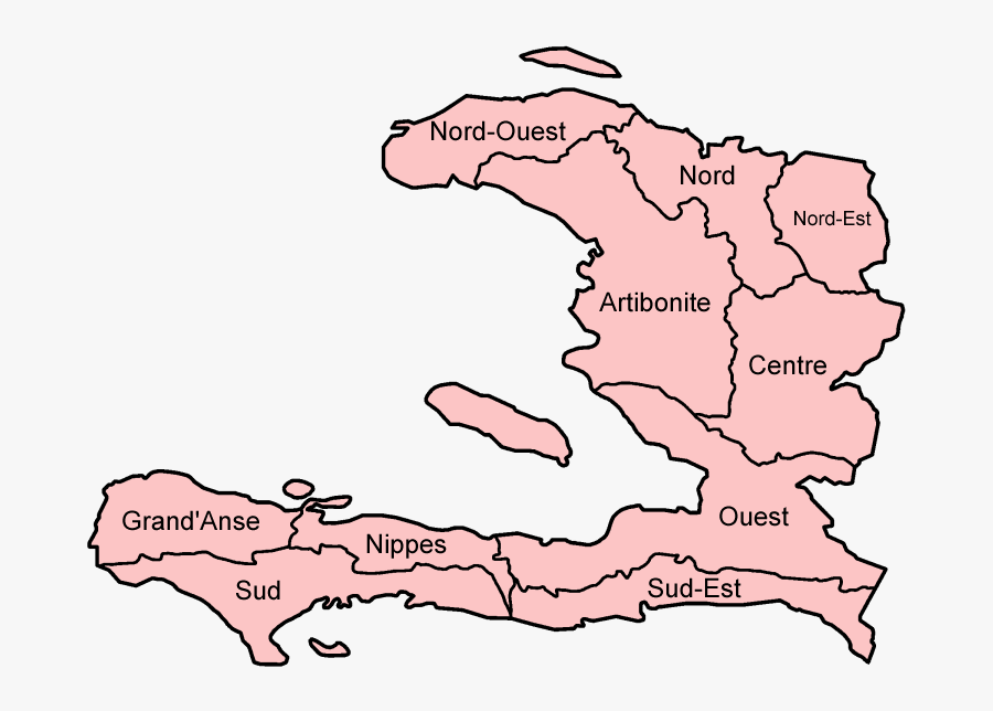 List Of Hospitals In - Blank Political Map Of Haiti, Transparent Clipart