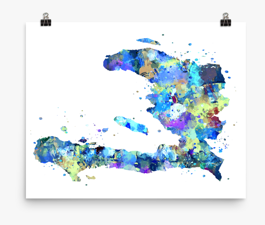 Haiti Map Art Print - Map Of Haiti Wall Art, Transparent Clipart