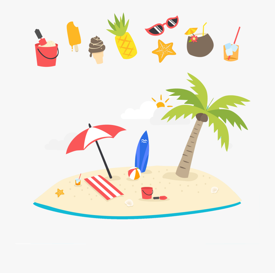 Clip Art Summer Tree Png Image - Hangout On Beach Graphics, Transparent Clipart