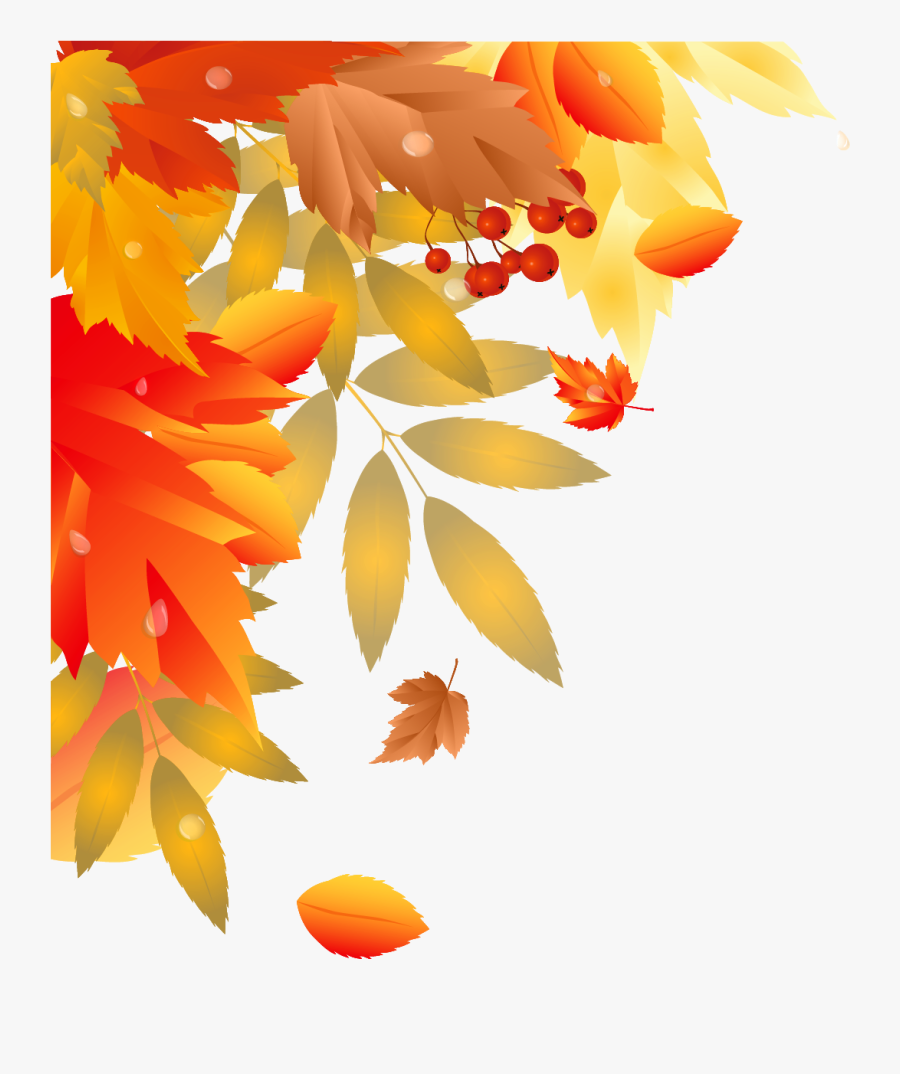 Decorative Clipart Fall Leaves - Fall Leaves Corner Border Png, Transparent Clipart