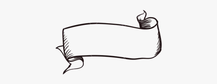 Banner Ribbon Drawing Png, Transparent Clipart